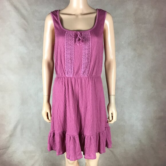 BE BOP Ruffled-Hem Pink Peasant Dress NWT L - Picture 1 of 11